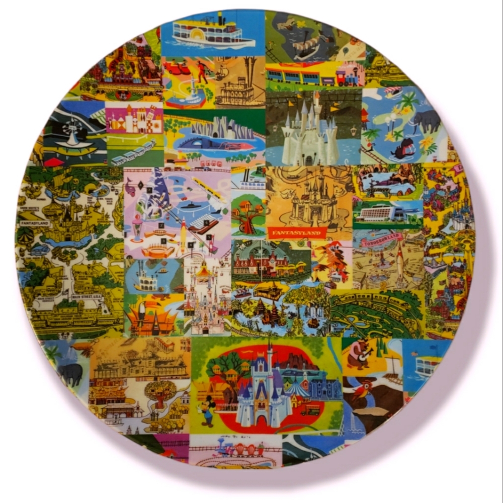 Disney Map Collectible Plastic Plate 7"